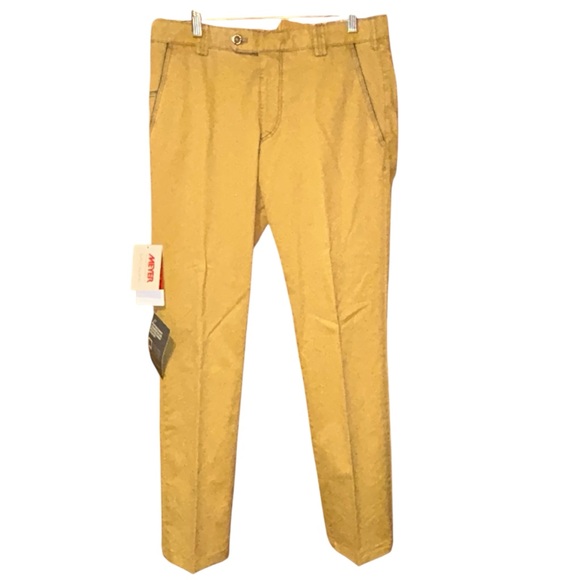 Meyer Mens New‎ York Chinos Size 32x30 42C/92 Yellow Slim Fit Dress Pants NWT